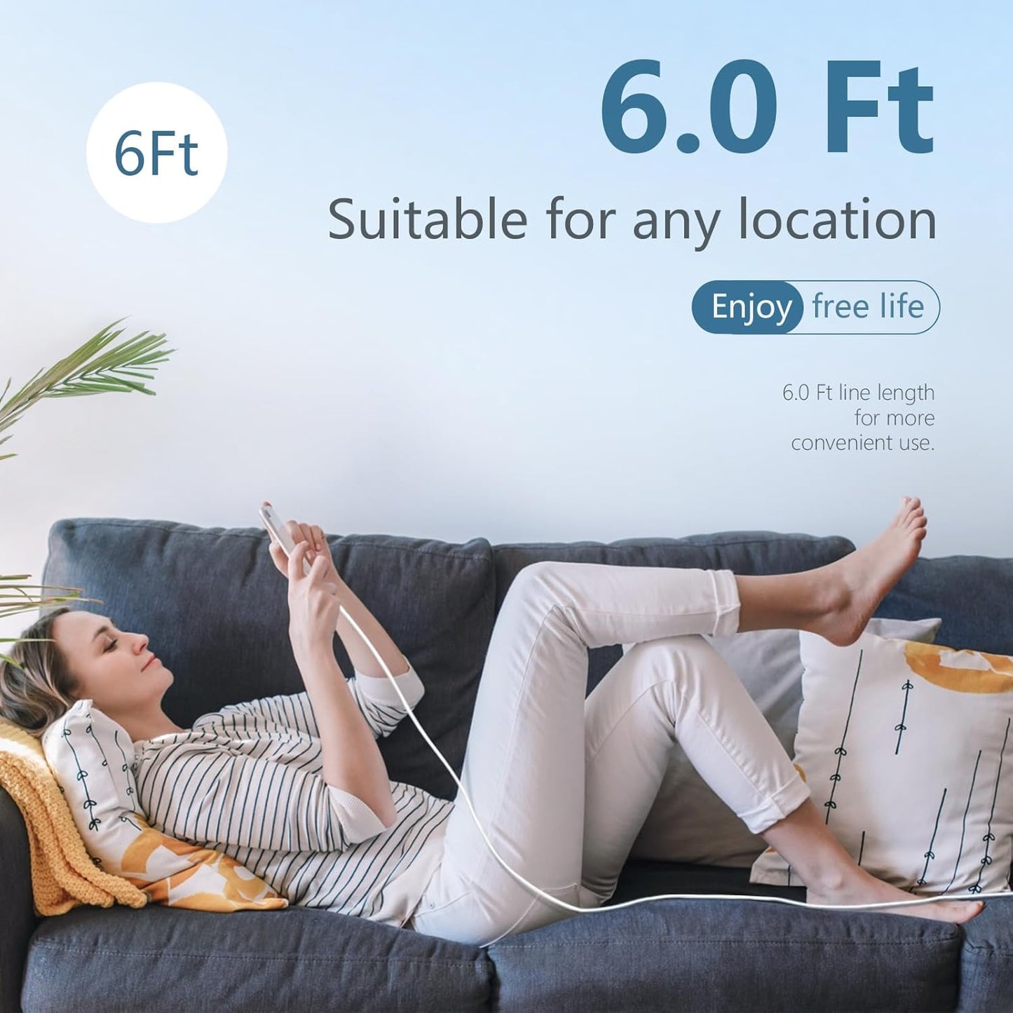 Charger for Phone 14 Fast Charging, 20W USB C Wall Charger Block with 6FT Long Charging Cord Cable for Phone 14 Charger/14/13/12/11/Xr/Xs/X and More (20W Charger-2Pack-6Ft)