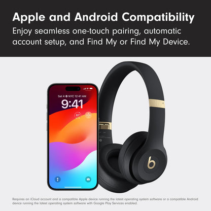 Solo 4 - Wireless On-Ear Bluetooth Headphones, up to 50-Hour Battery Life, Ultra-Lightweight Comfort, Powerful and Balanced Sound, Apple & Android Compatible - Black & Gold