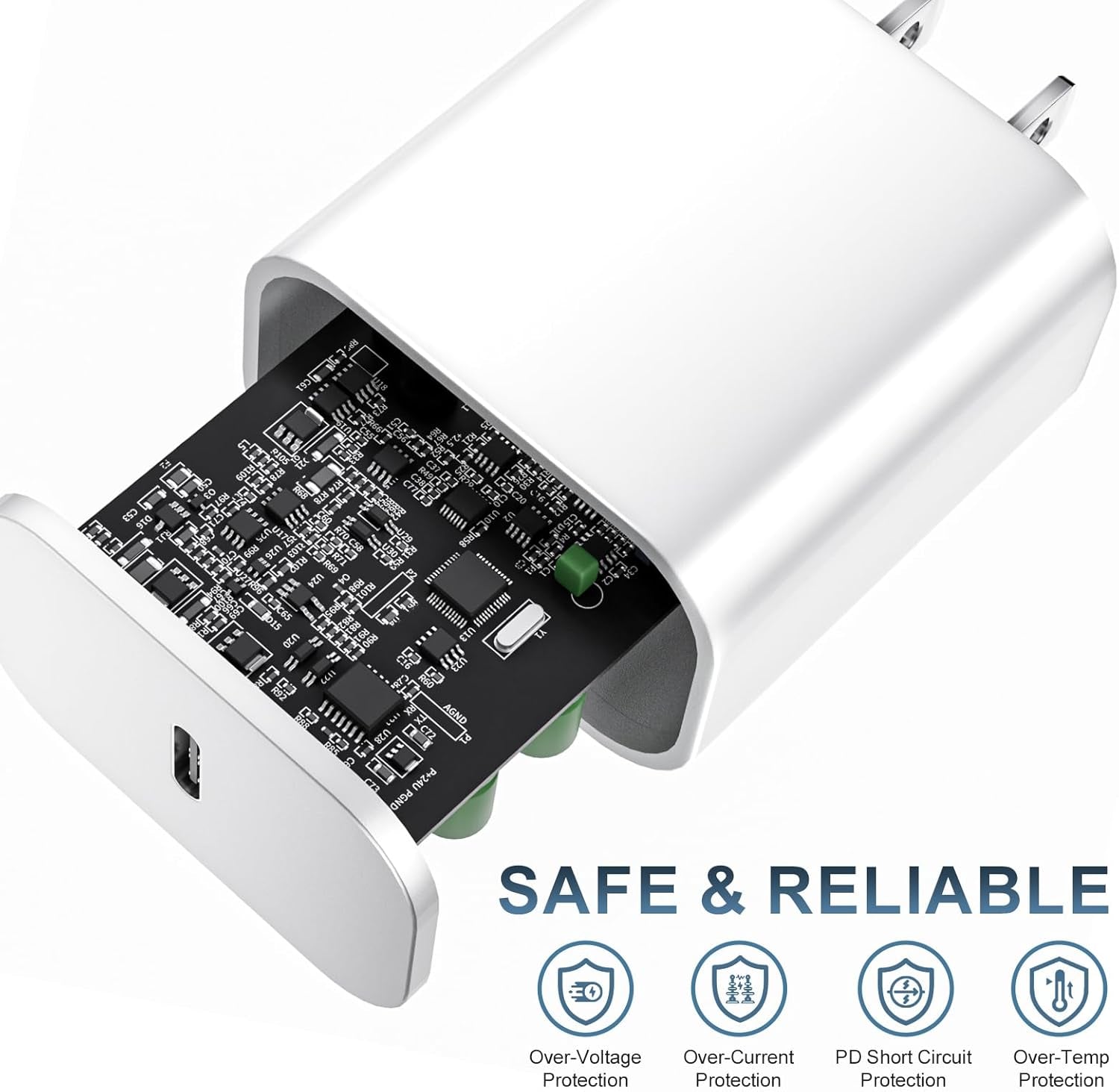 Charger for Phone 14 Fast Charging, 20W USB C Wall Charger Block with 6FT Long Charging Cord Cable for Phone 14 Charger/14/13/12/11/Xr/Xs/X and More (20W Charger-2Pack-6Ft)