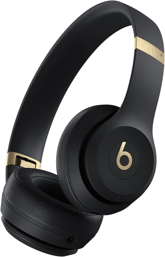 Solo 4 - Wireless On-Ear Bluetooth Headphones, up to 50-Hour Battery Life, Ultra-Lightweight Comfort, Powerful and Balanced Sound, Apple & Android Compatible - Black & Gold