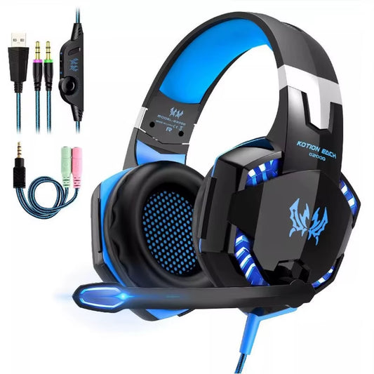 G2000 On-Ear Over-Ear Gaming Headset Microphone Waterproof Sports Headband Laptop/Desktop Use Active Noise Cancellation 30Ms