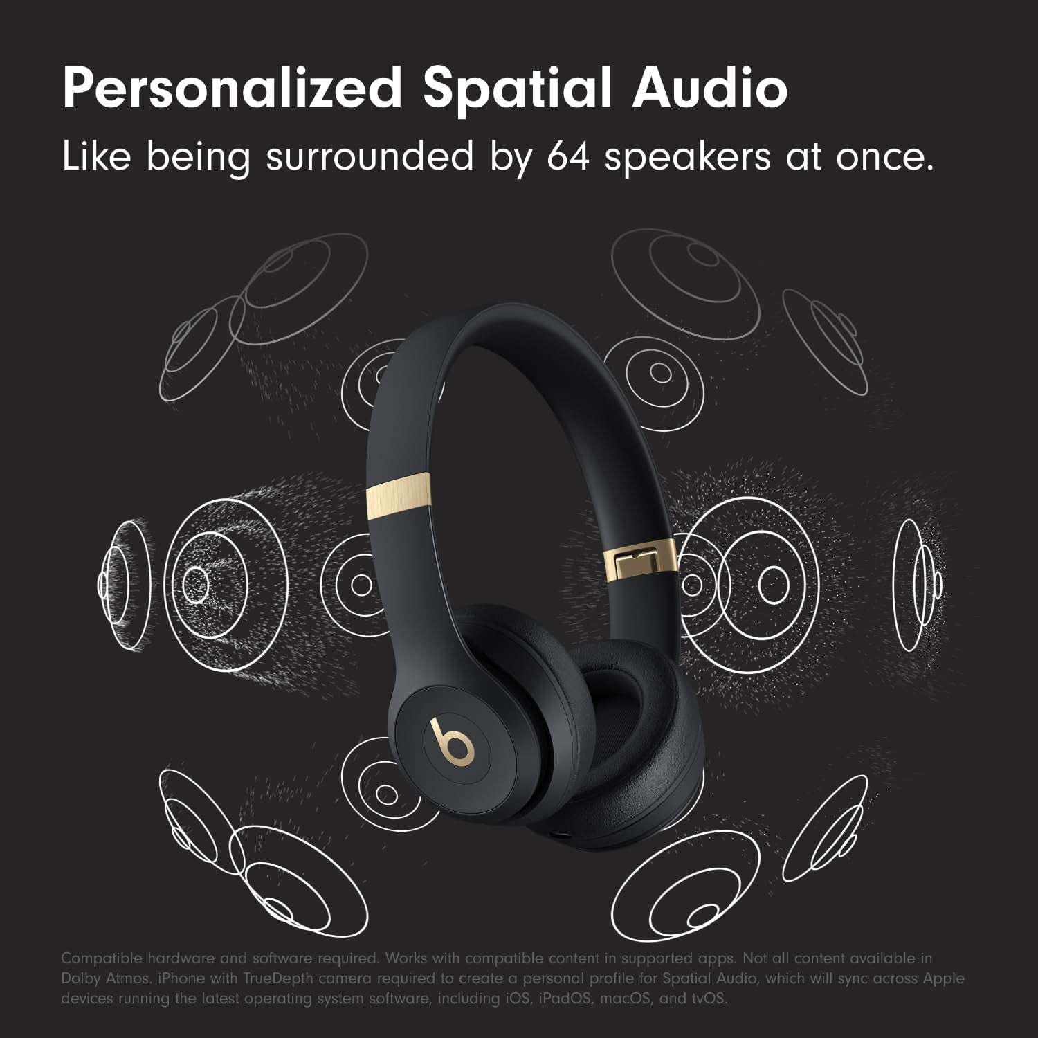 Solo 4 - Wireless On-Ear Bluetooth Headphones, up to 50-Hour Battery Life, Ultra-Lightweight Comfort, Powerful and Balanced Sound, Apple & Android Compatible - Black & Gold